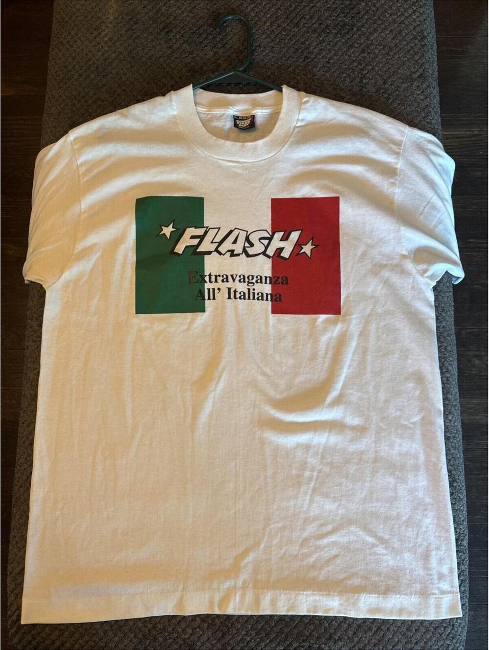VTG Single Stitch Italia T Shirt XL White Screen Stars Italiana 90s Festival